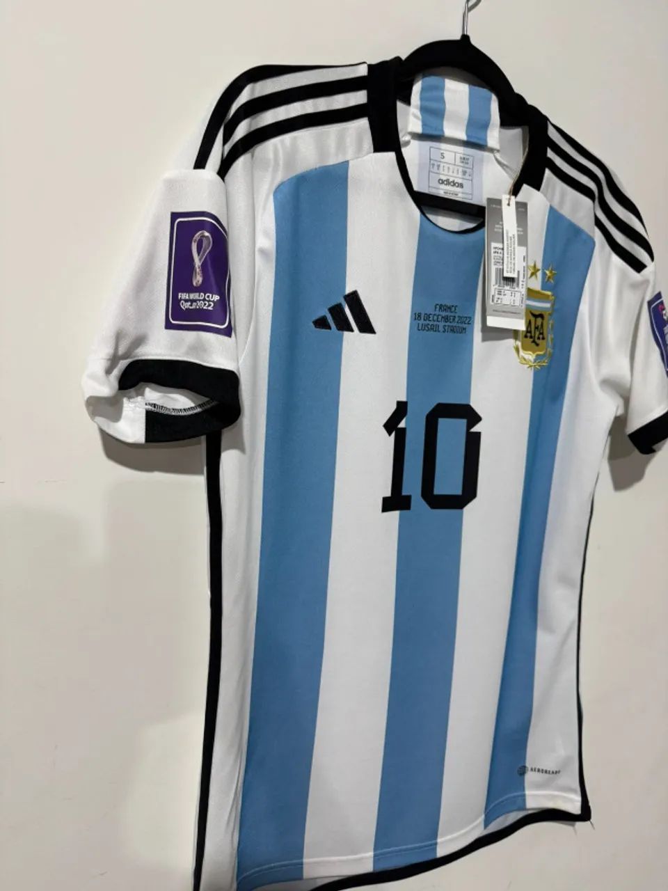 Camisa Argentina Final Copa Do Mundo 2022 Messi 10 ORIGINAL TAMANHO P - Foto 6