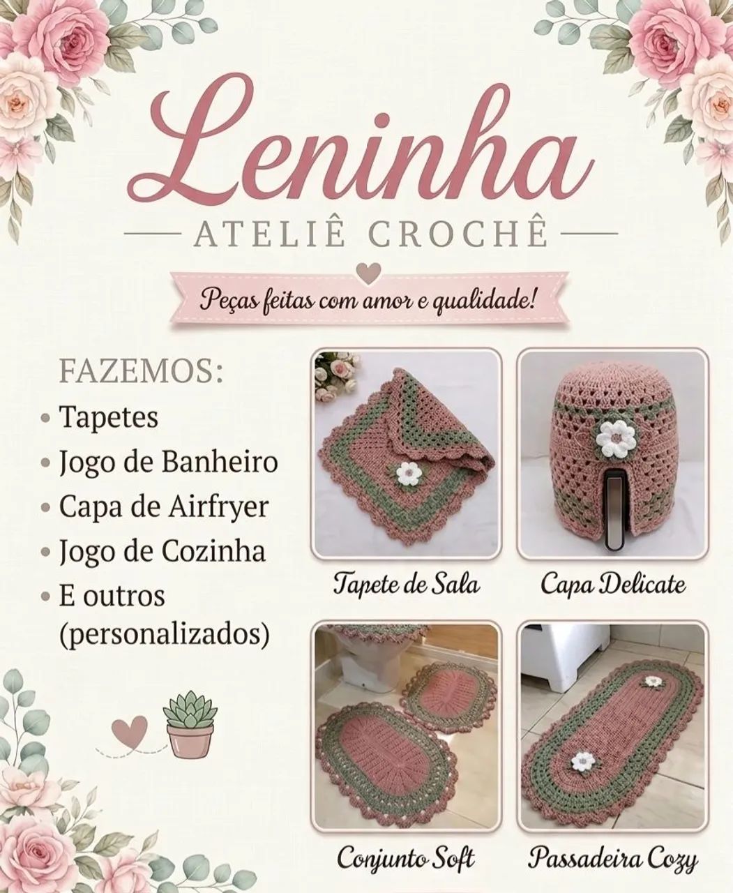 Crochê feito a mão 