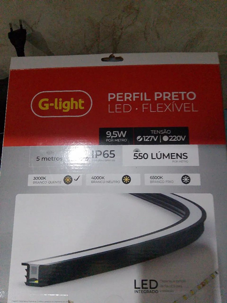 Perfil preto LED FLEXÍVEL 