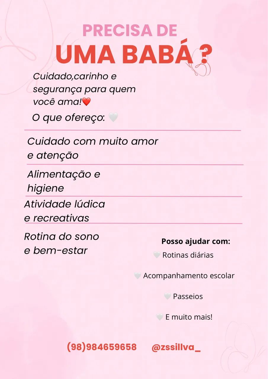 Está precisando de babá?