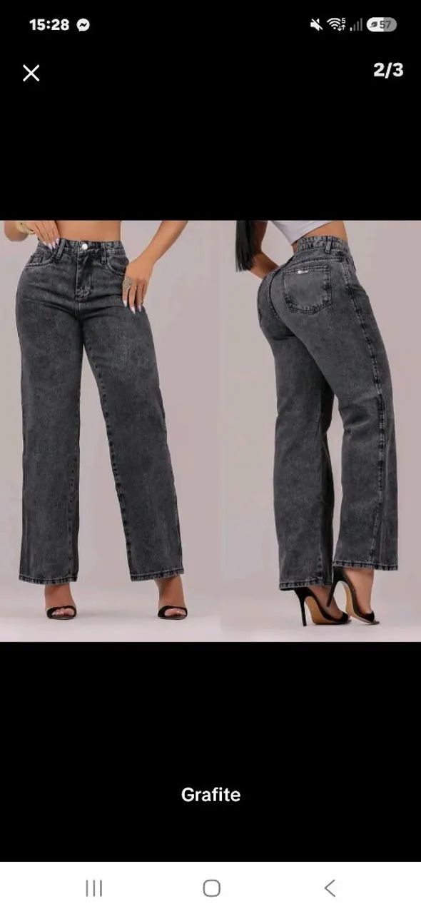 Calça Jeans wide leg - tam 36