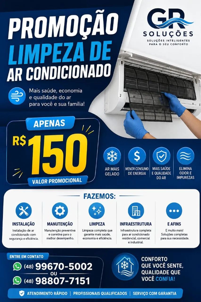 PROMOÇÃO Limpeza de ar condicionado 