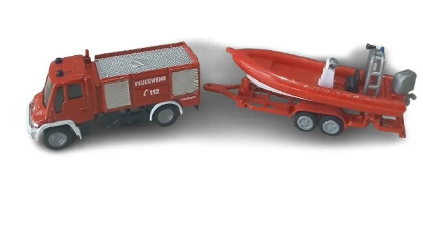 Miniatura Original Caminhão de Bombeiro com Barco - FIRE ENGINE SIKU - MOD 1636