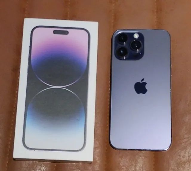 iphone 14 pro max roxo com 128 gb bateria 85 % completo sem marcas