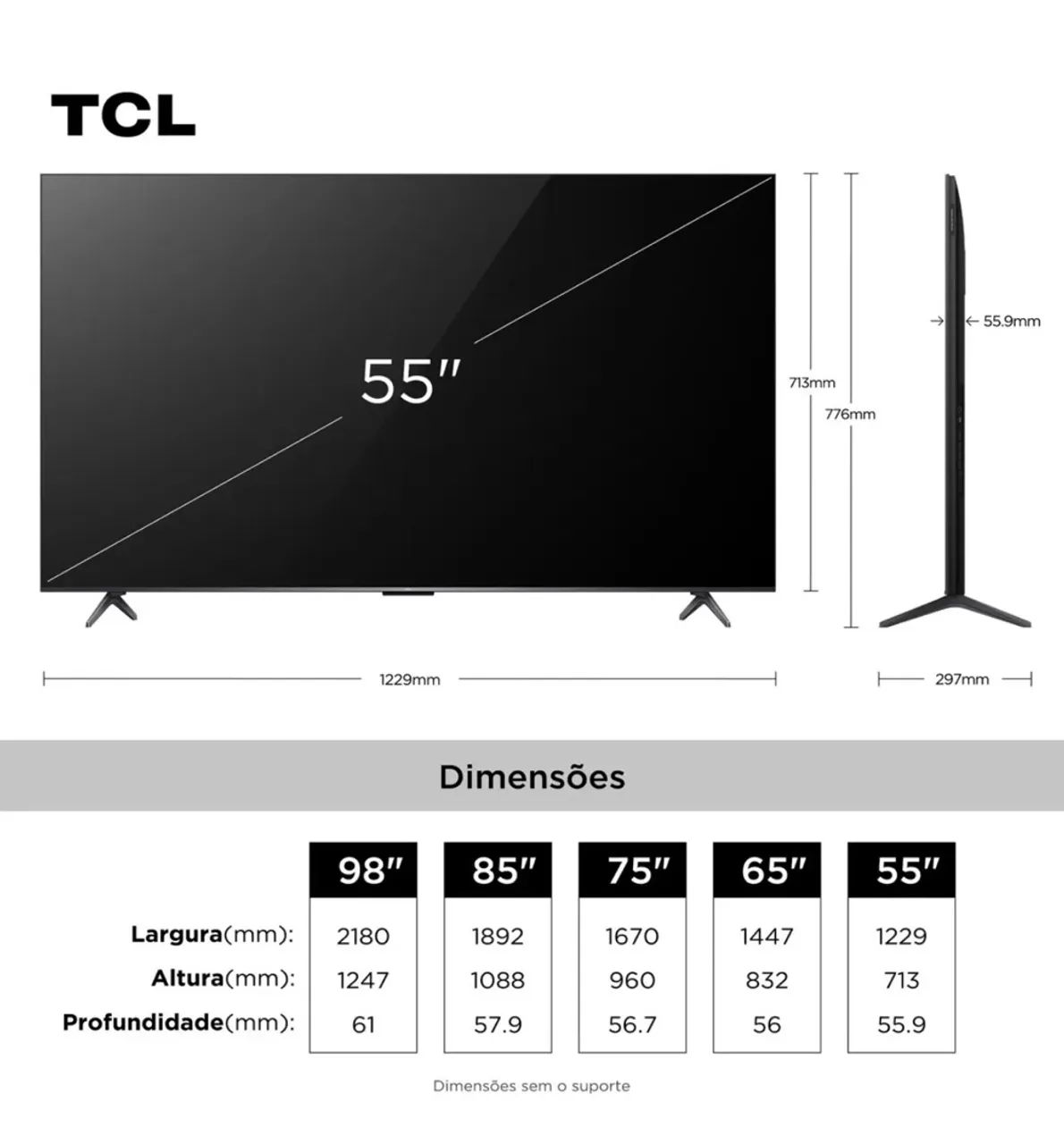Smart Tv Tcl 55 Polegadas Qd-mini Led 4k - Foto 3