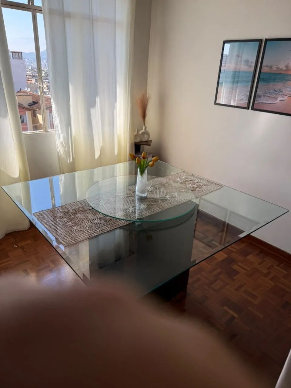 Mesa de Jantar 1,5m x 1,5m - Madeira Maciça + Centro Giratório - Foto 4