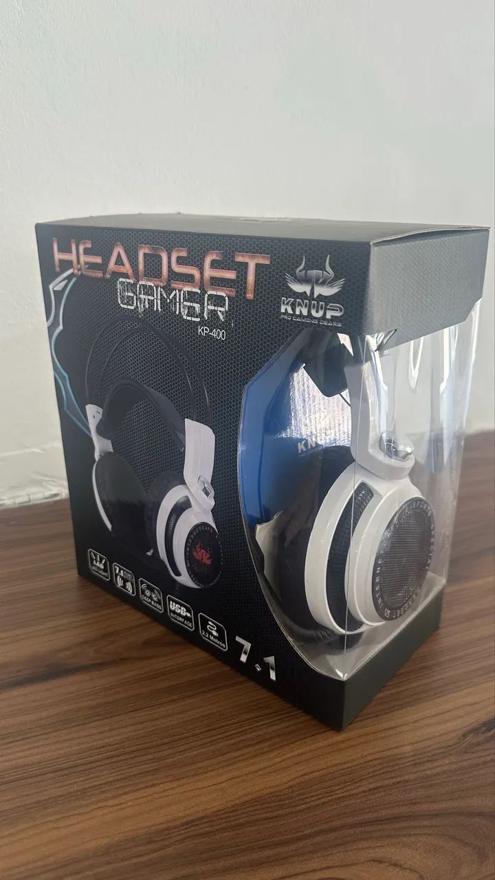 HEADSET GAMER COM FIO LED USB KP-400