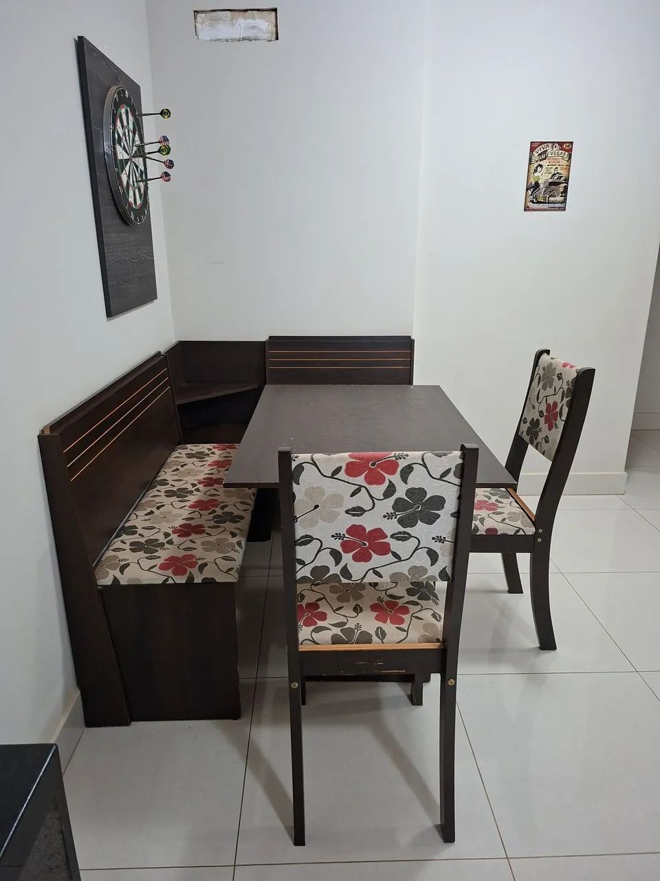 Conjunto de Jantar Compacto Madeira Escura - Foto 3