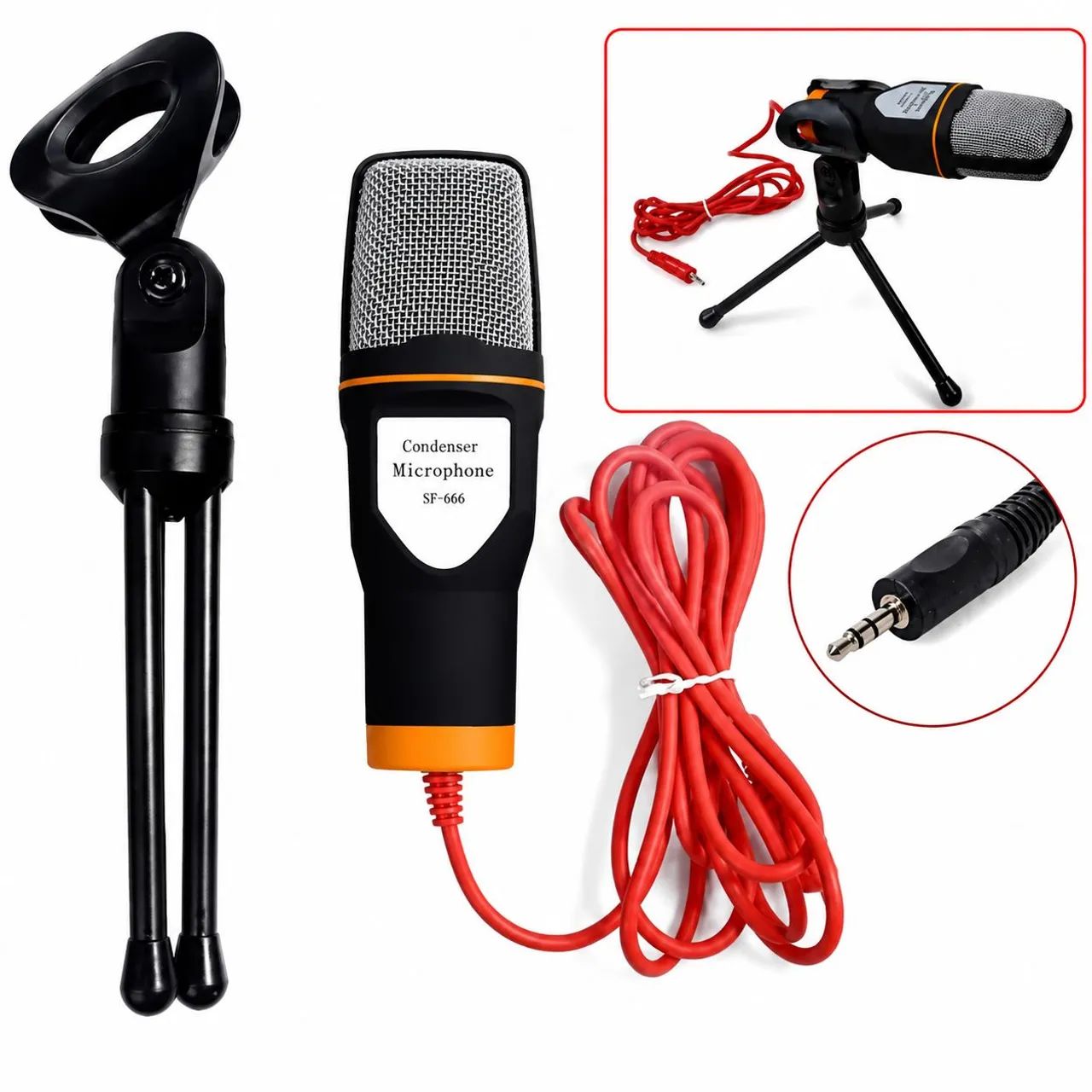 MICROFONE CONDENSADOR DE MESA ALTA SENSIBILIDADE COM TRIPÉ - APENAS R$50
