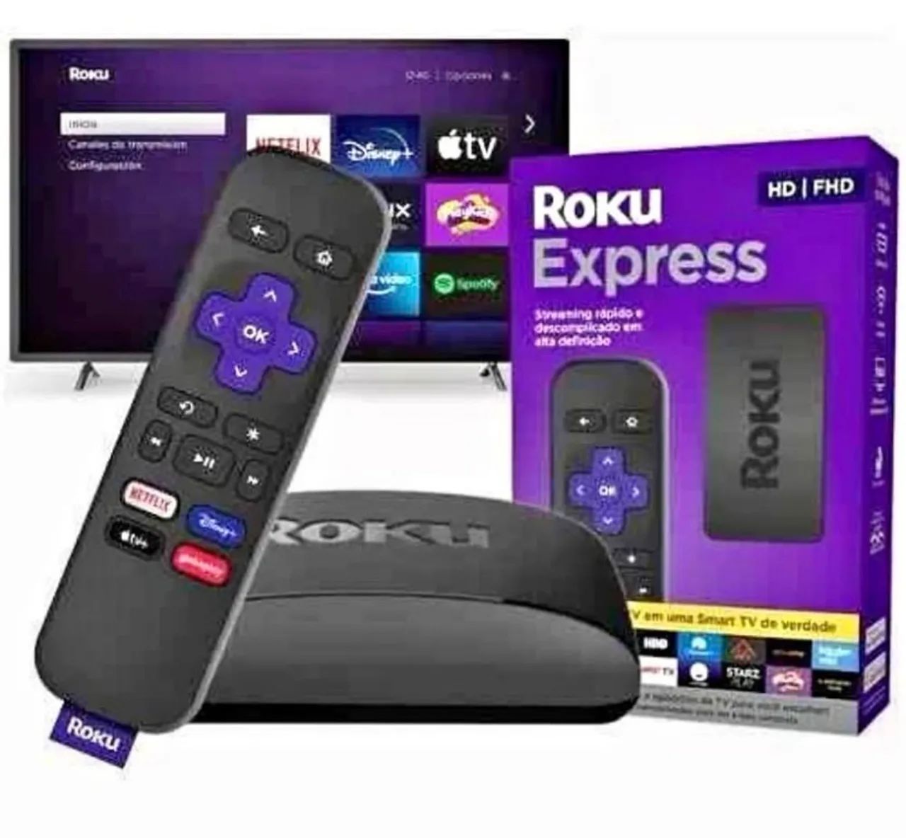 ROKU EXPRESS ORIGINAL - TRANSFORMA SUA TV EM SMART NOVO 