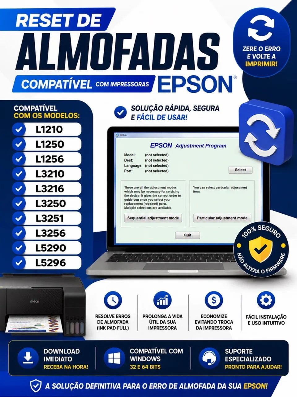 Pack de resets para impressoras Epson