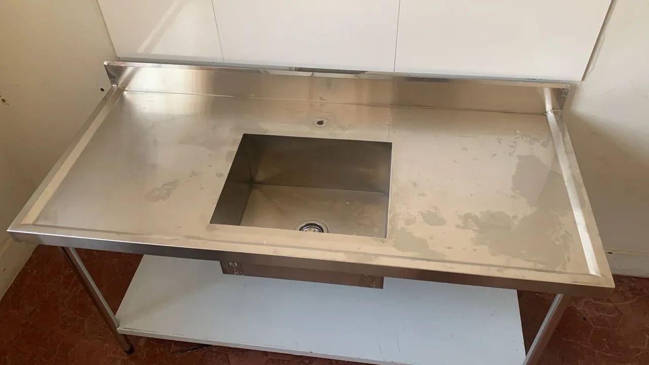Tampo pia aço inox industrial com Cuba  - Foto 3