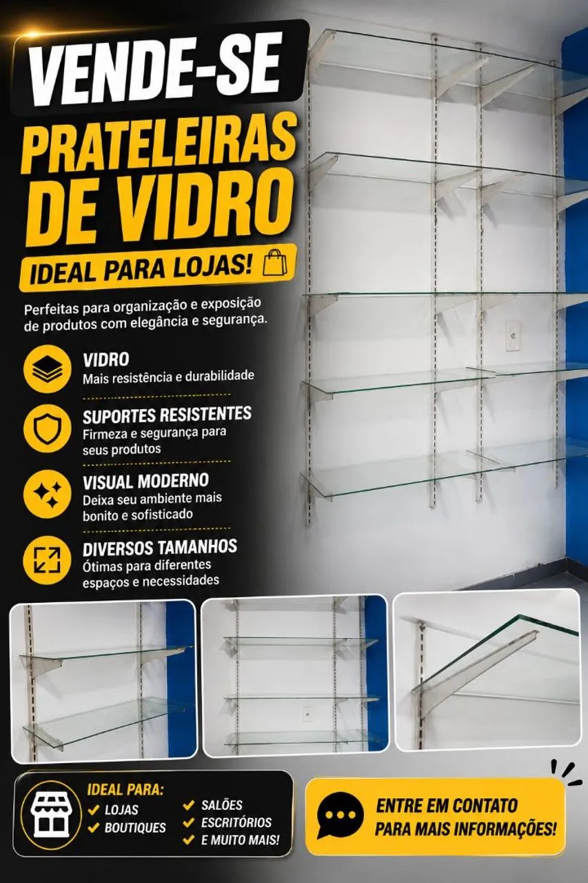Prateleiras de vidro de parede