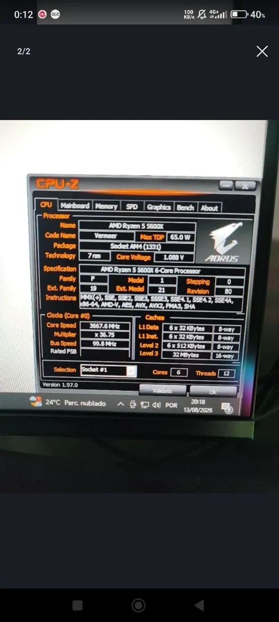 Kit Ryzen 5 5600X + B450M Aorus 