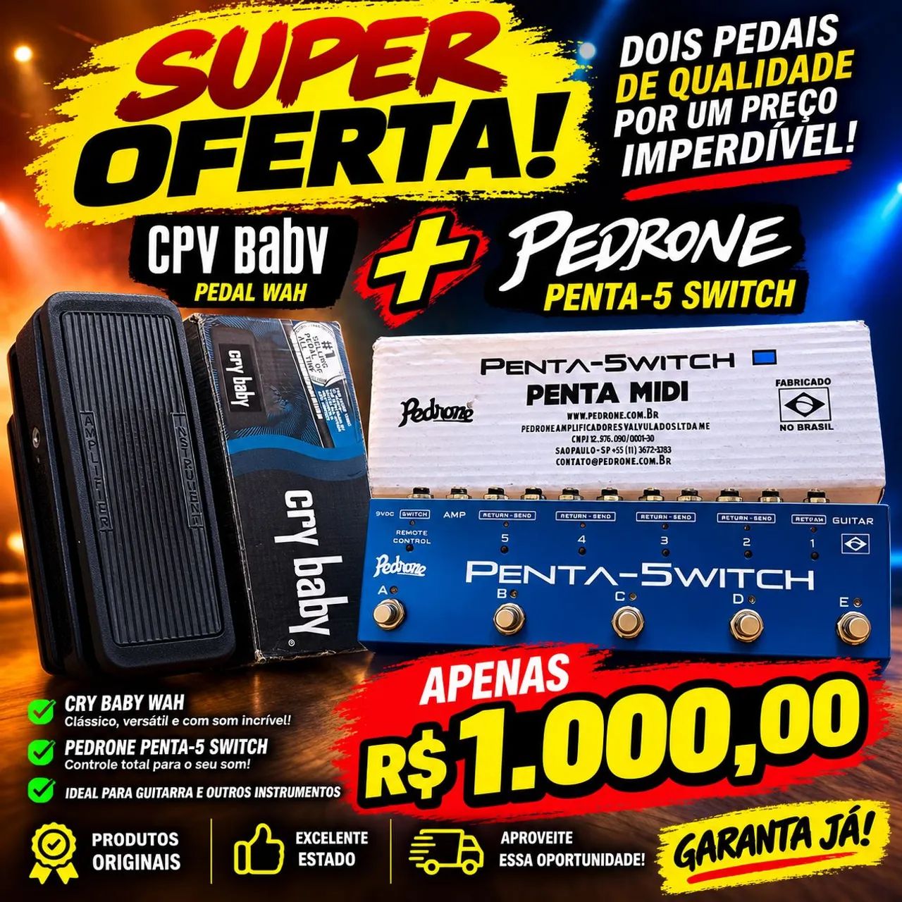 Penta switch e crybaby em oferta 