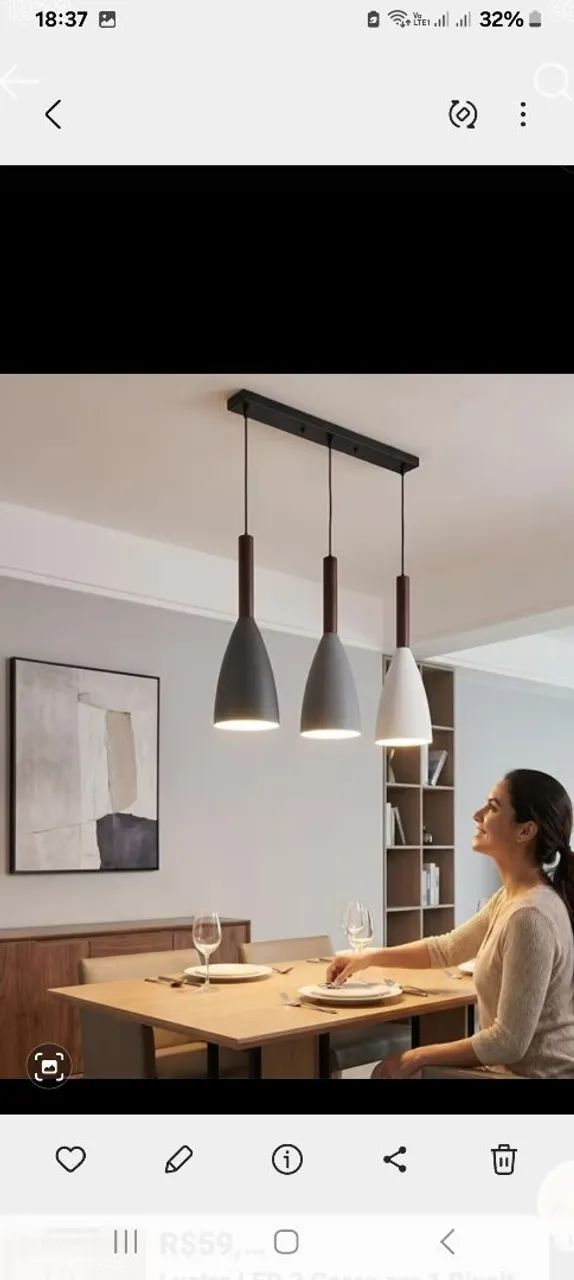 Lustre Pendente Linear Moderno - Foto 4