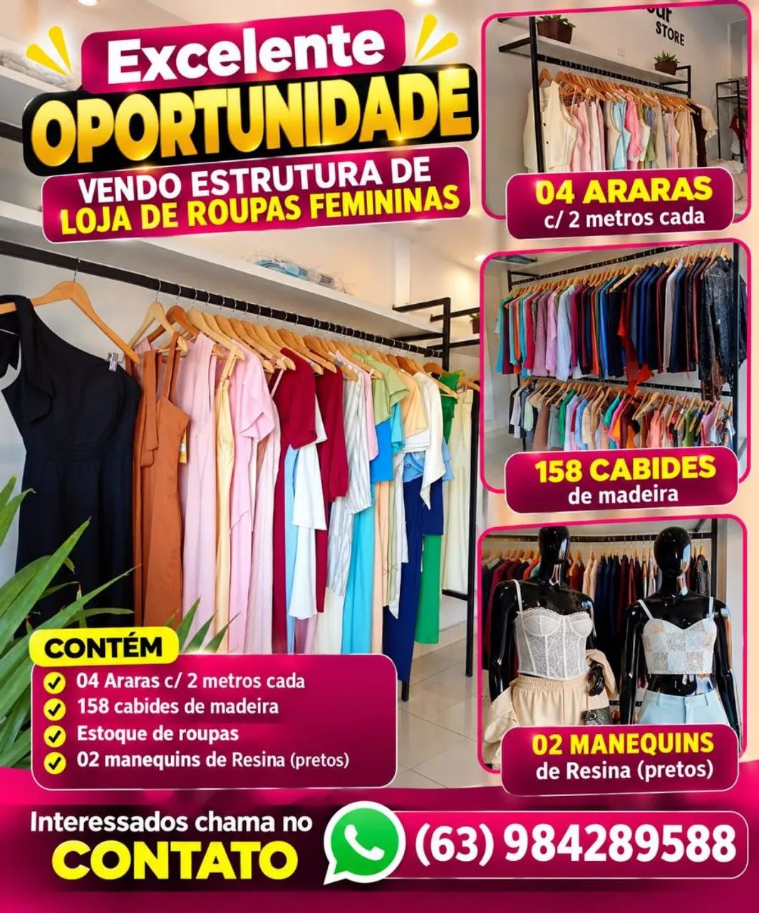 Estrutura loja de roupas femininas 