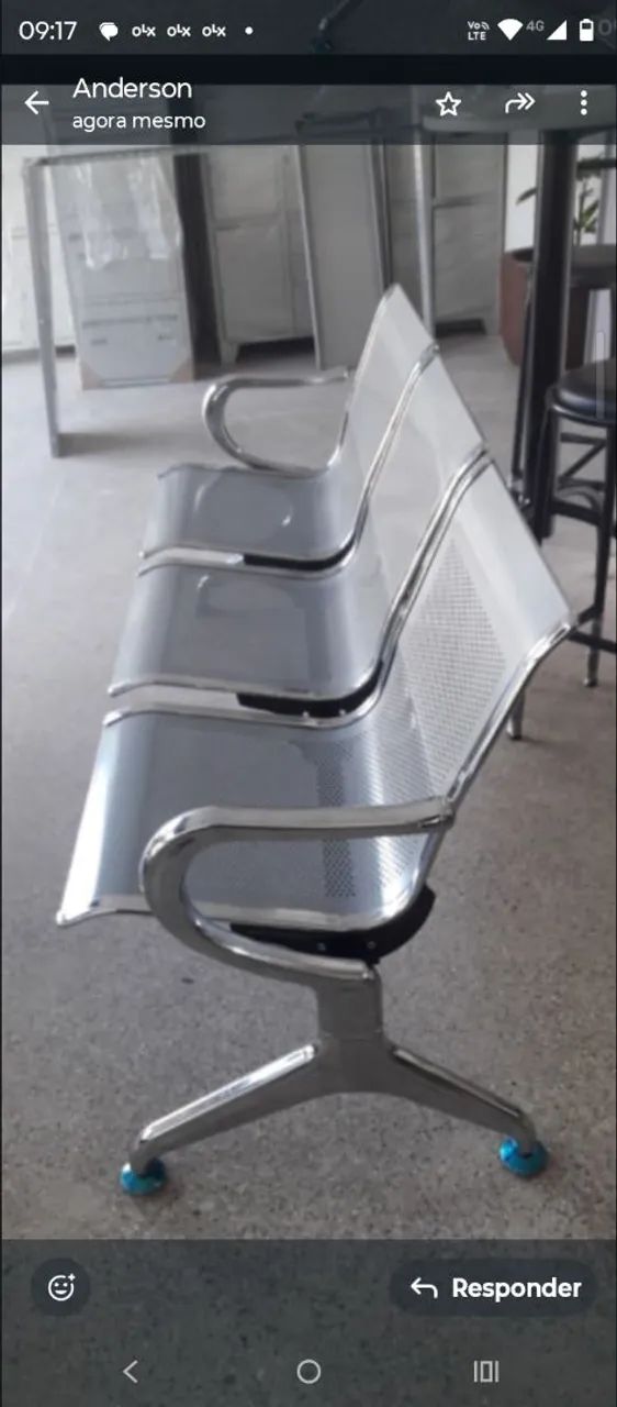 LONGARINA CROMADA LINDA 3 LUGARES RECEPCAO AVISTA R$ 1.599,00 ZAP *