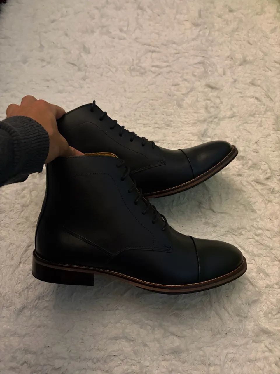 Bota social de couro legítimo 