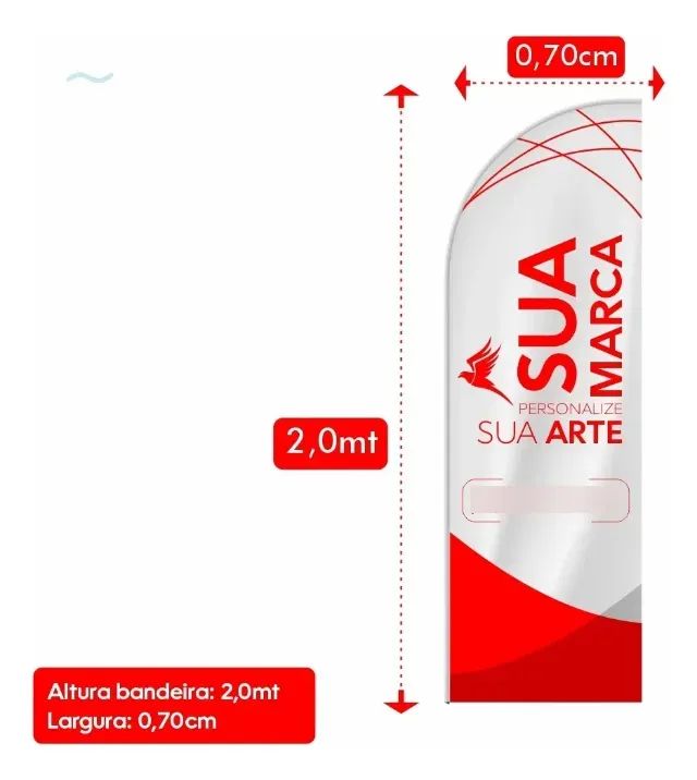 Wind Banner Só Tecido Dupla Face 2m Personalize Sua Marca - Foto 2