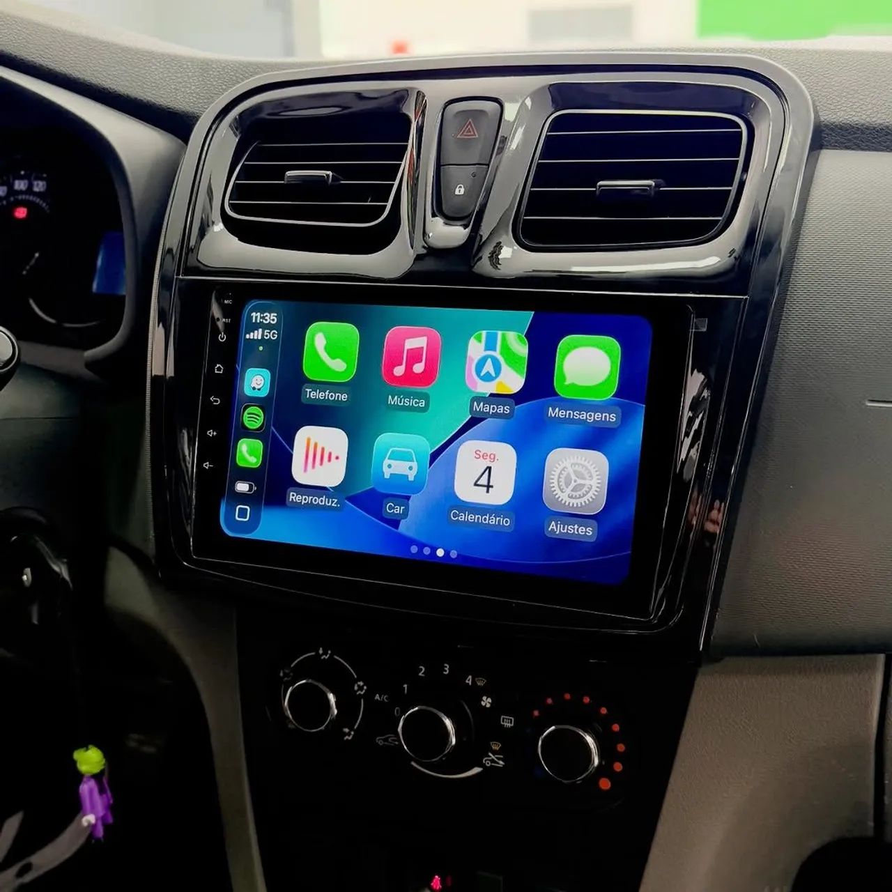 Multimídia Android Renault Sandero 9 polegadas Carplay sem fio Android auto  - Foto 2