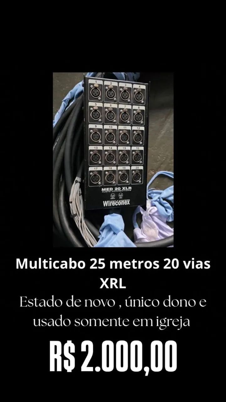MULTICABO 20 VIAS 25 METROS - Equipamentos e Acessórios de Som