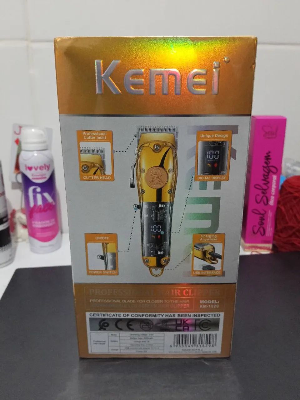 Máquina de Corte Kemei KM-1829 - Profissional e Recarregável  - Foto 3