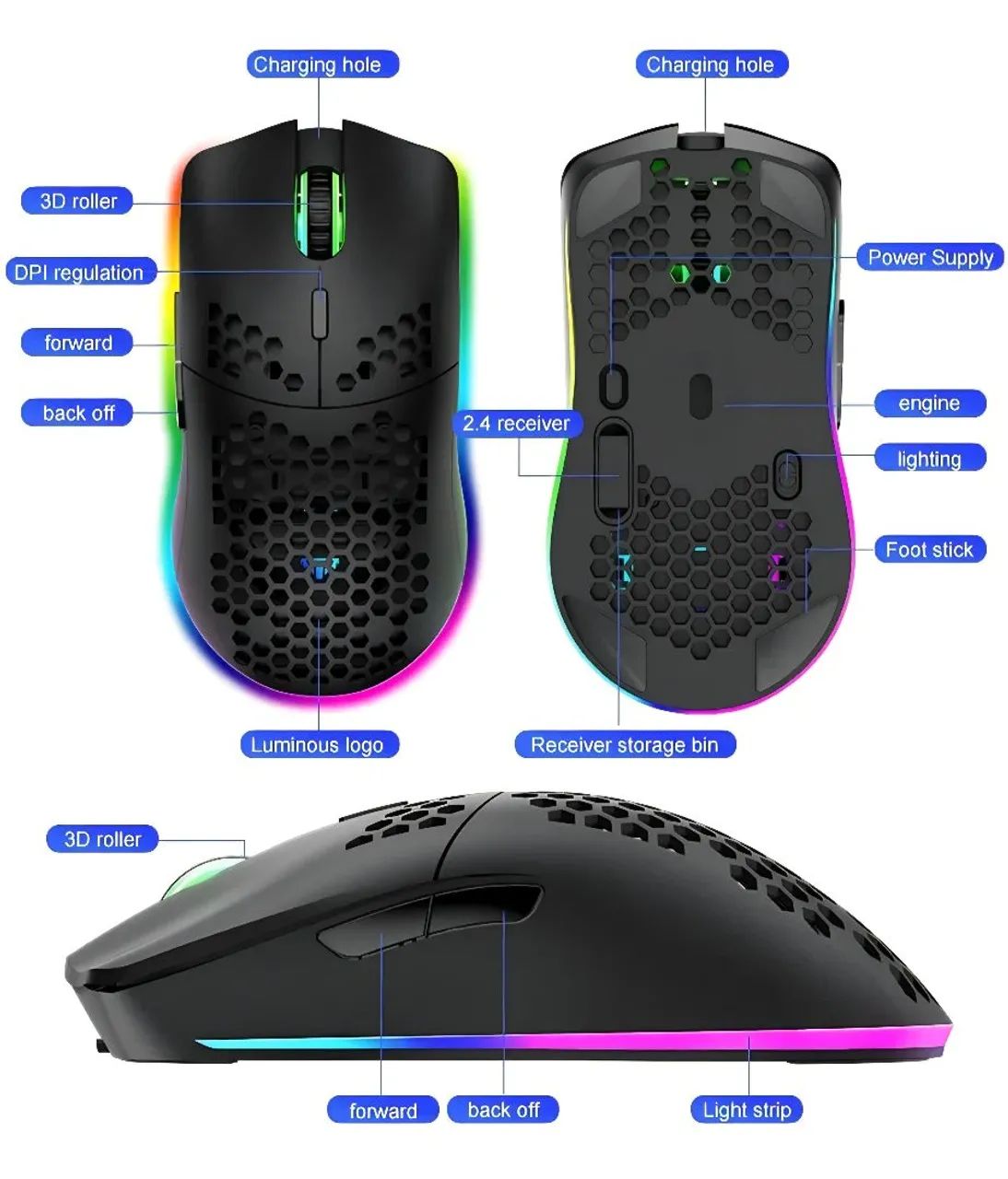 Mouse Sem Fio XYH80 3200 DPI - Foto 6