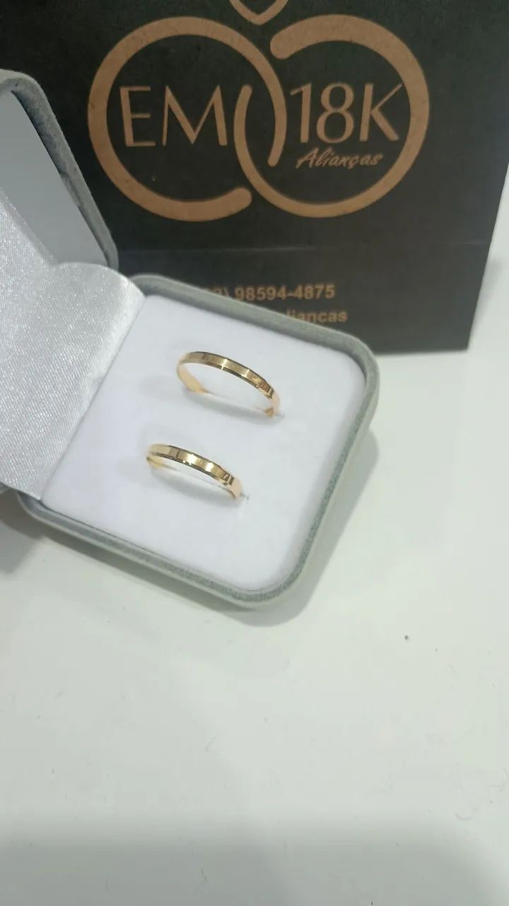 Aliança Ouro 18k - lindo modelo  - Foto 4