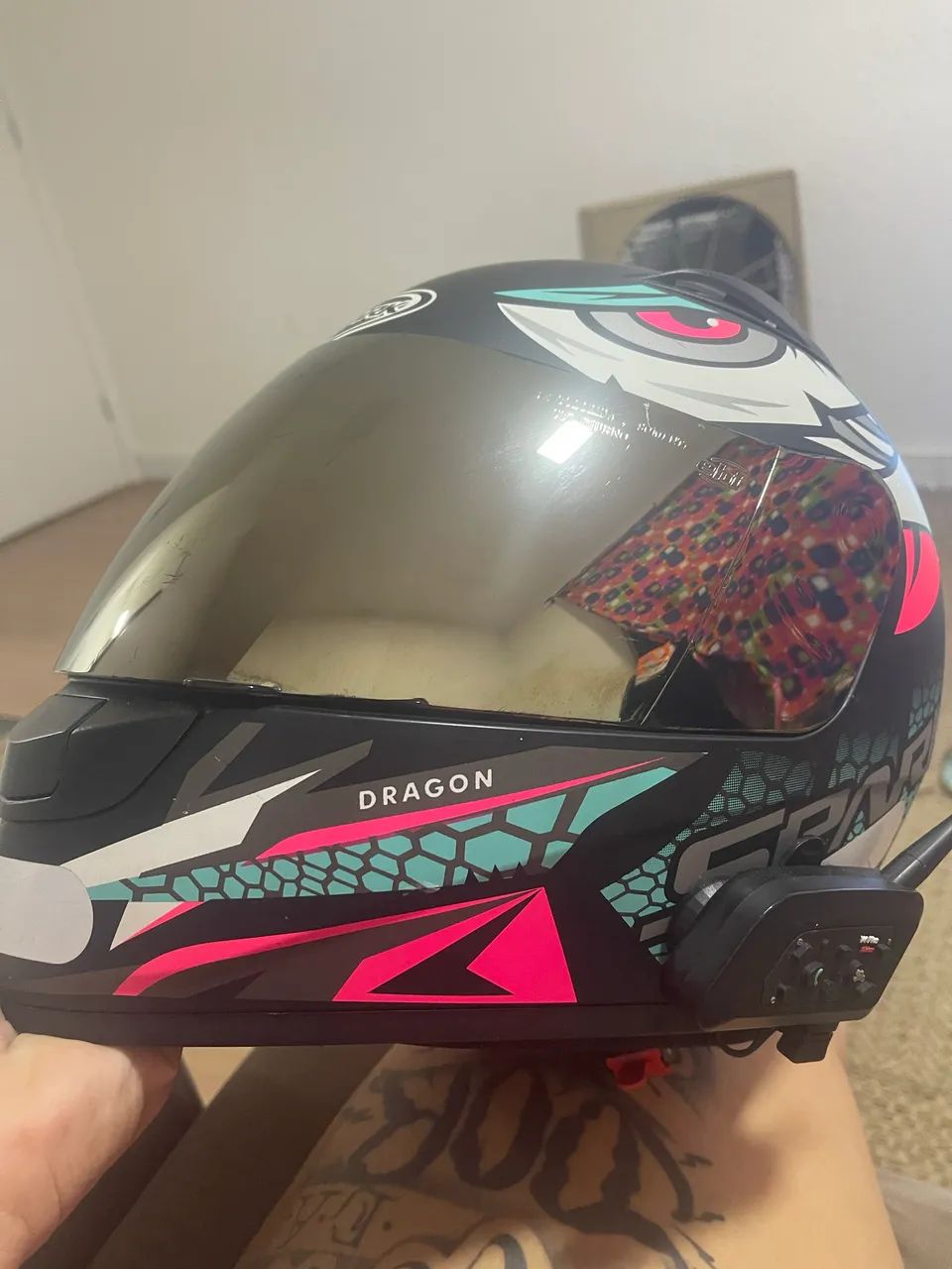 CAPACETE SPARK DRAGON COM INTERCOMUNICADOR  - Foto 2
