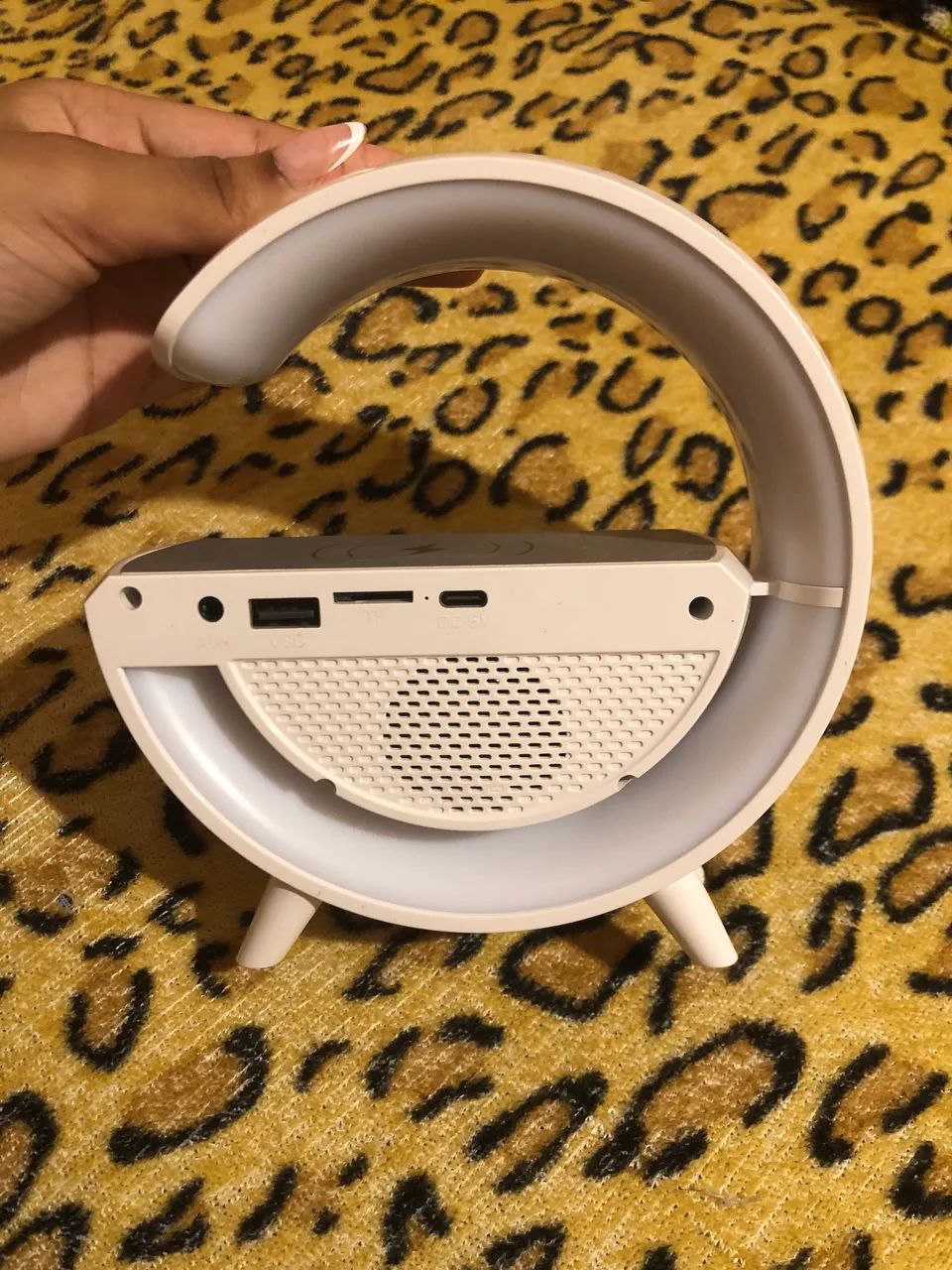 Luminária G Speaker Caixa De Som Bluetooth Relógio  - Foto 2