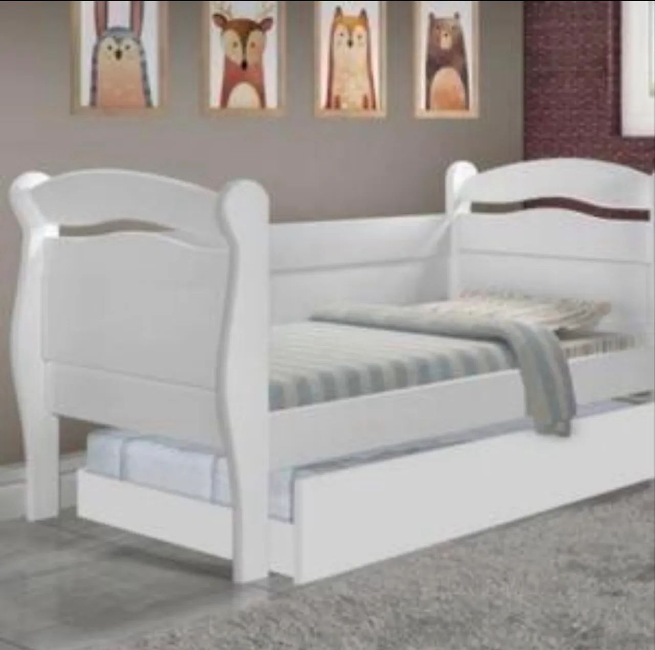 Cama Babá / Bicama Tok&Stok Branca com Cama Auxiliar - Foto 2