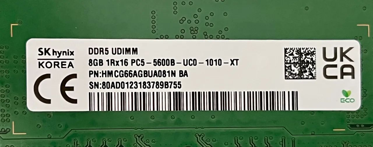 Memória RAM DDR5 8gb SK Hynix 5600MHz - Nova (OEM) - Memória RAM
