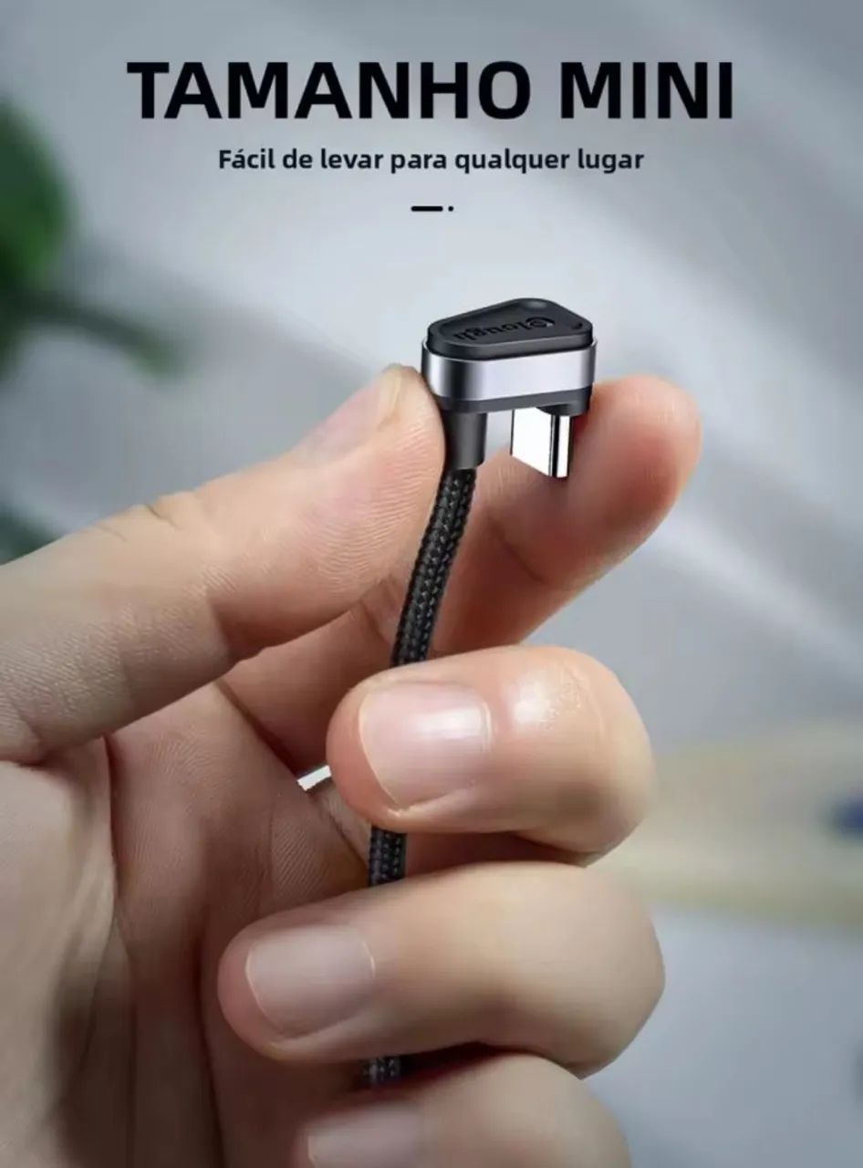 Cabo USB-C para carregamento e dados de Smartphone 180 graus - Foto 3