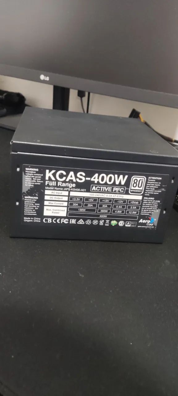 Fonte Aerocool KCAS 400W 80 Plus - Funcionando Perfeitamente - Foto 2