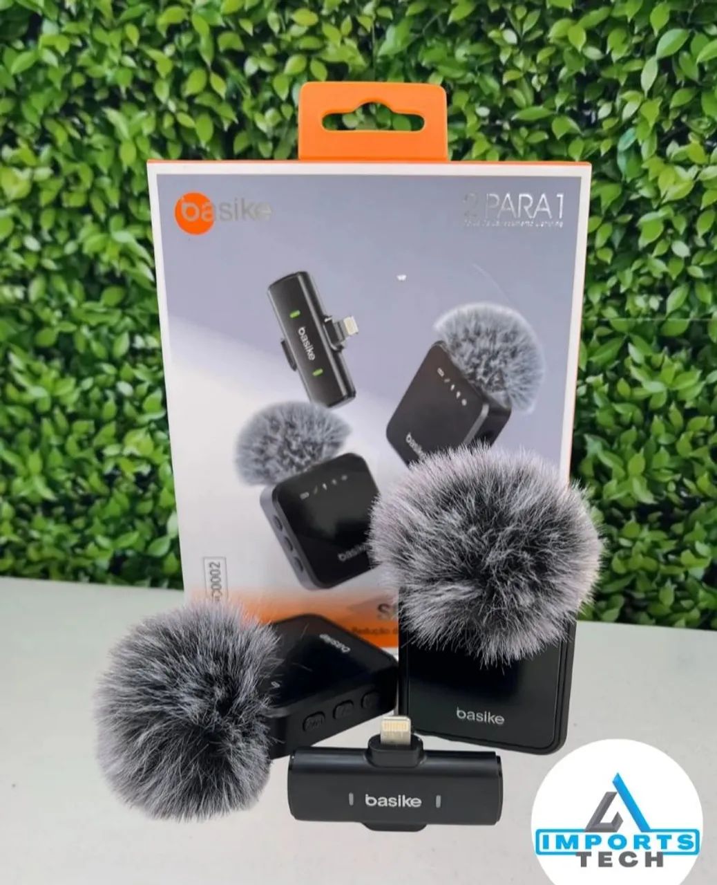 Microfone Lapela Duplo Sem Fio Lightning iPhone BASIKE BA-MIC0002 - Foto 2