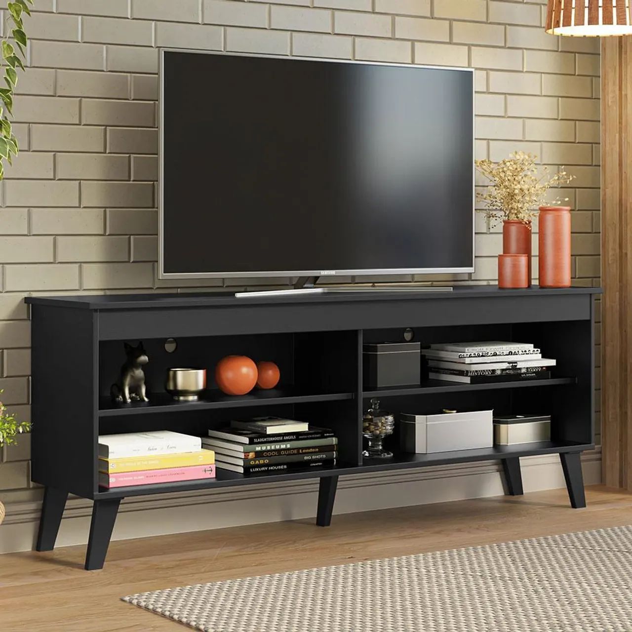 Rack p/ TV até 65" com Pés Preto  - Foto 2