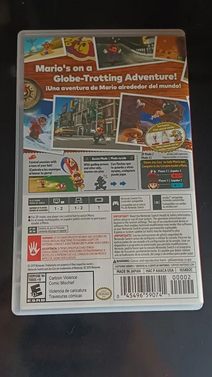 Jogo  Super Mario Odyssey Nintendo Switch Mídia física Seminovo