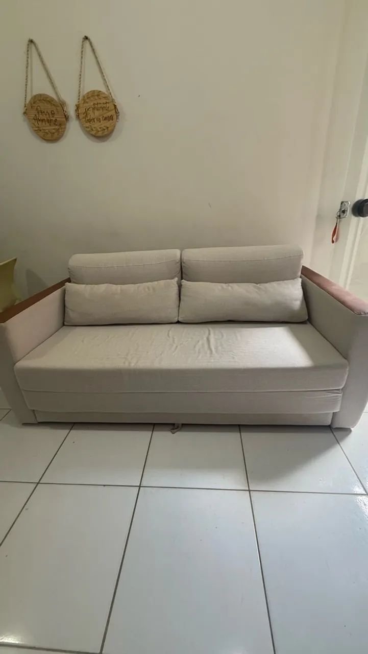 Sofá cama em linho - 1.58m  - Foto 3