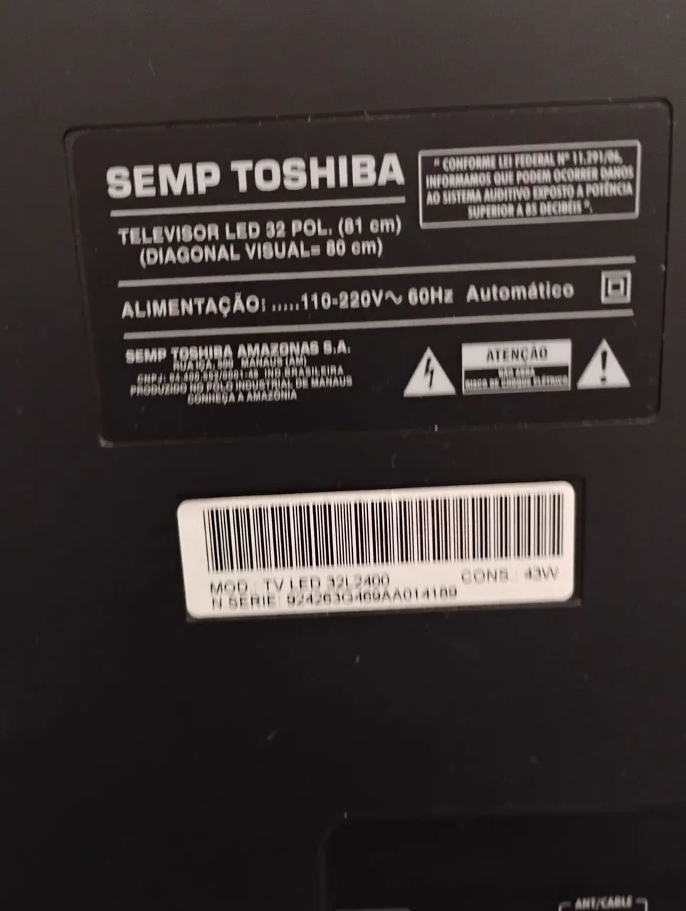 Tv SEMP TOSHIBA 32 polegadas  - Foto 3