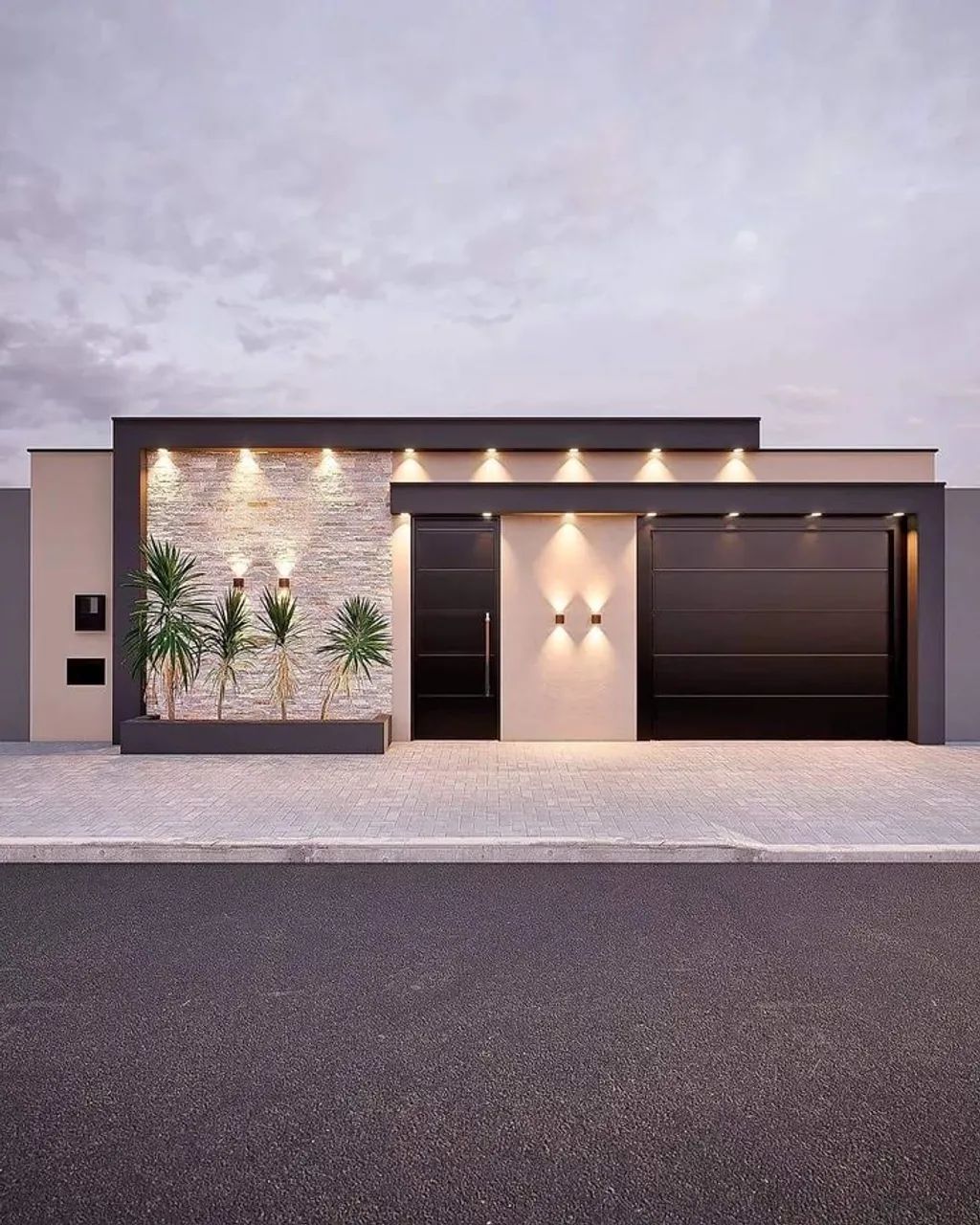 Muros externos e internos,  arandelas, perfil de led, fugê, textura criptográfica. - Foto 5