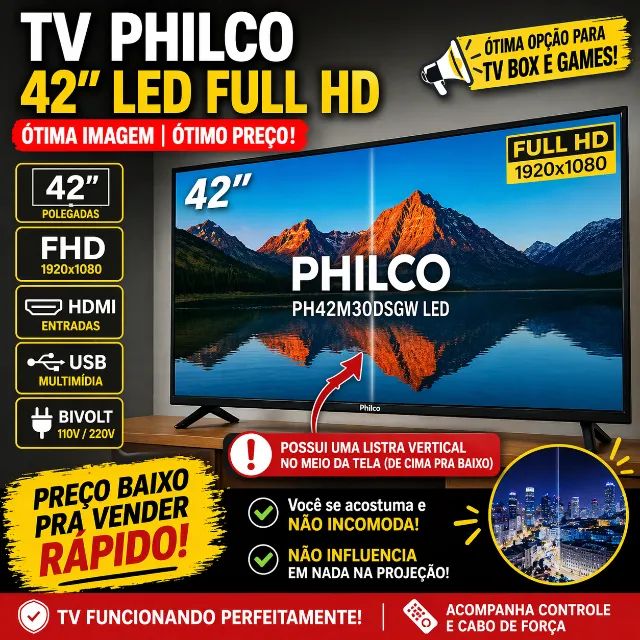 TV Philco 42 LED Full HD - Ótimo custo-benefício