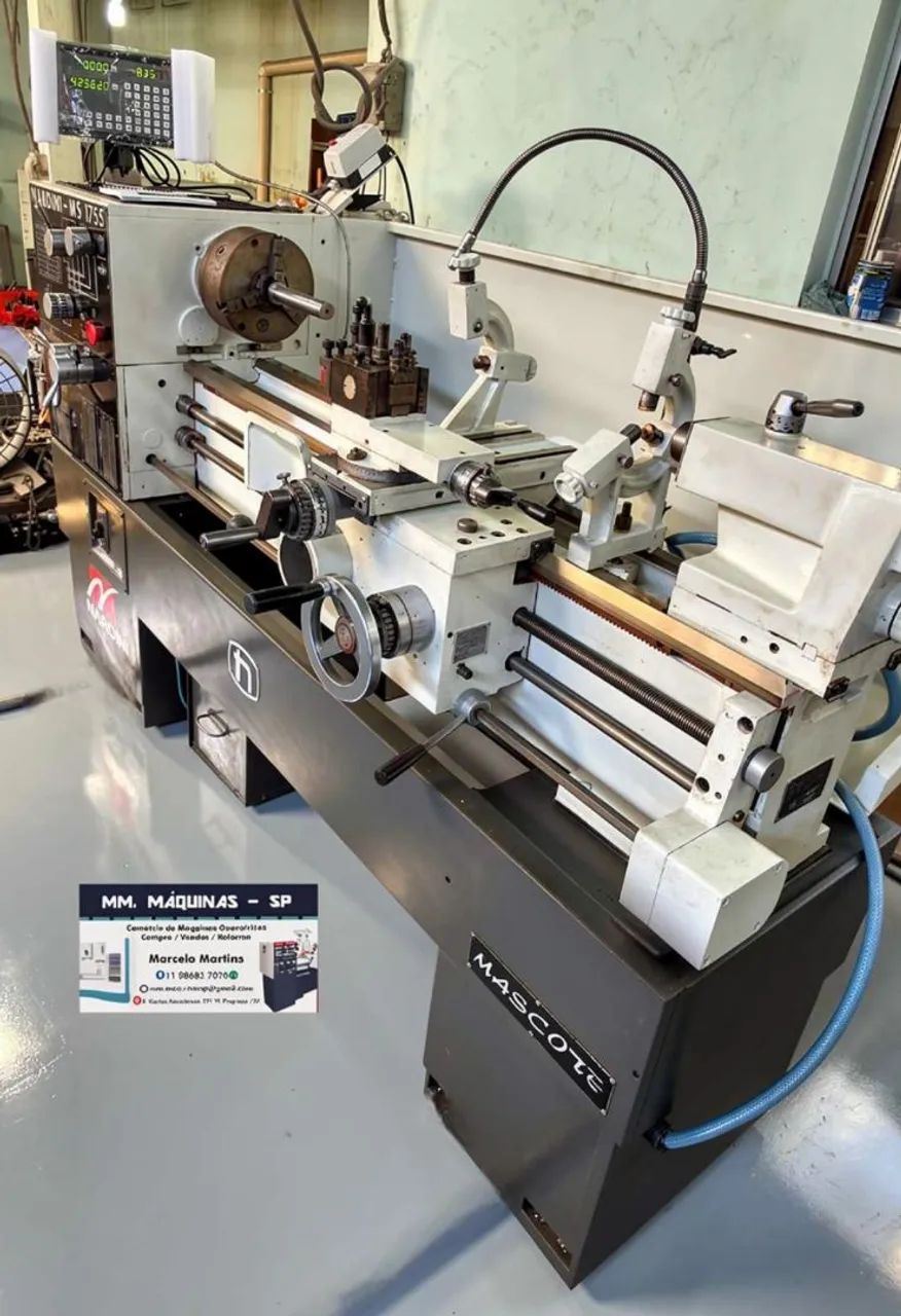 Torno mecânico nardini mascote  175-S com digital novo 1000 mm reformado e completo de tud - Foto 5