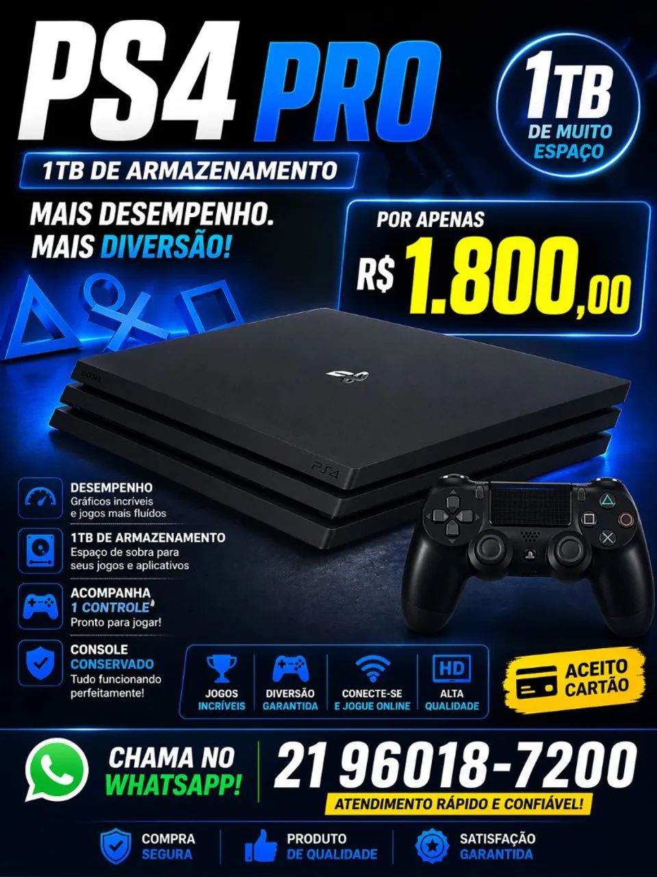 Ps4 pro 1T de armazenamento - Consoles de Vídeo Game - Recantus Ps4 pro 1T de armazenamento - Consoles de Vídeo Game - Recantus