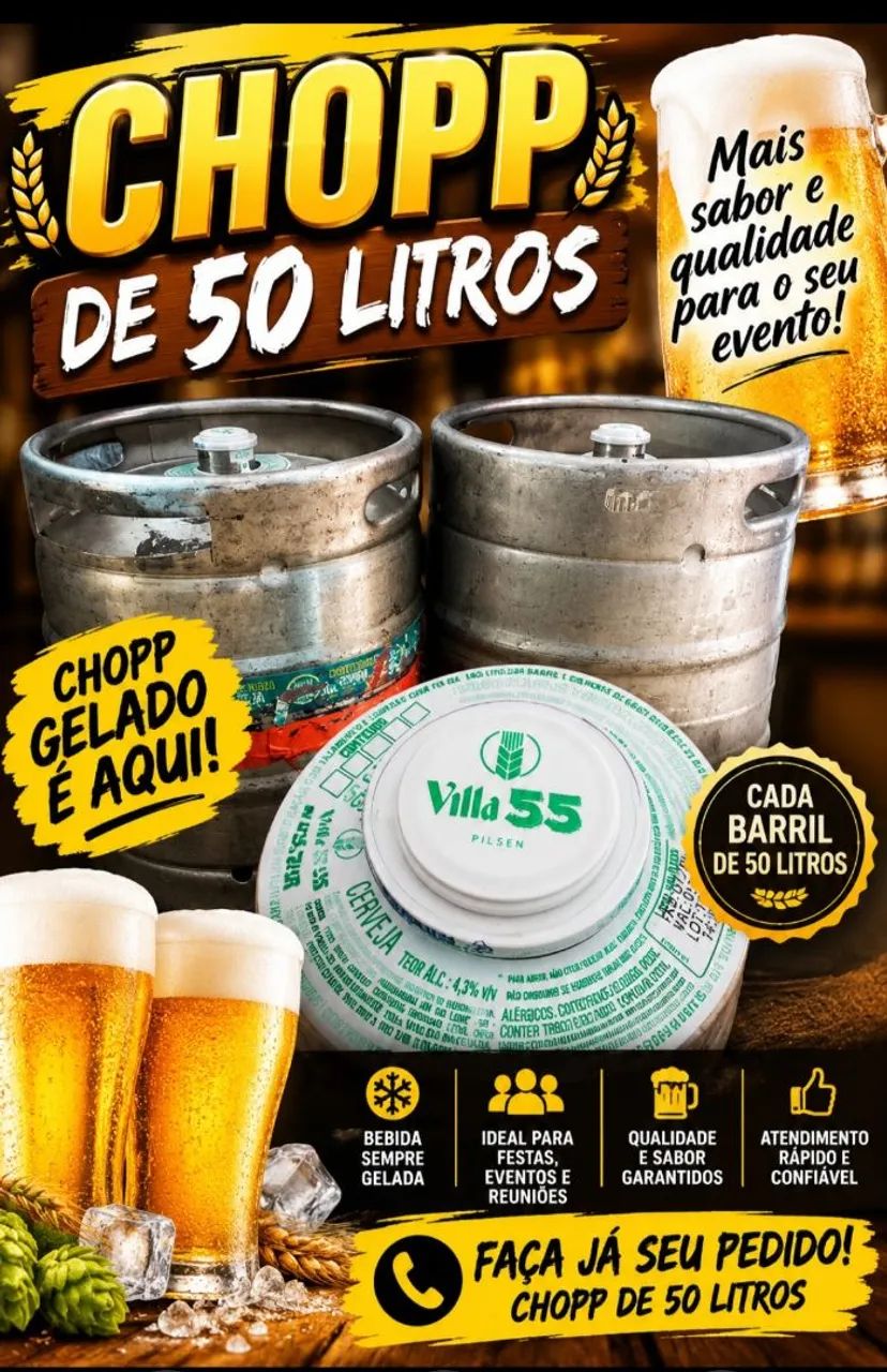 VENDO CHOPP  DE  50 LITROS  VILA 55 PILSEN 
