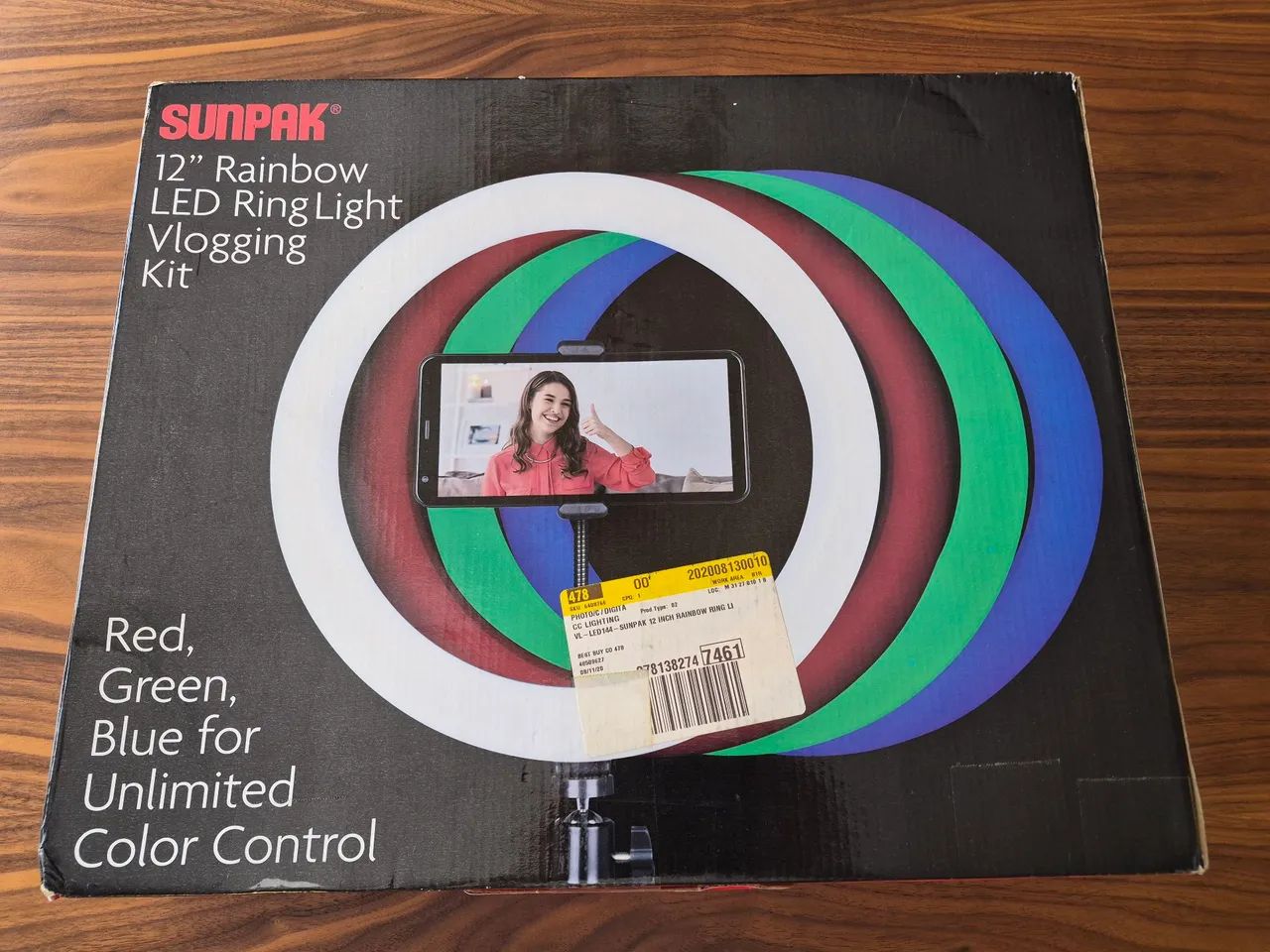 12" RAINBOW LED RING LIGHT VLOGGING KIT