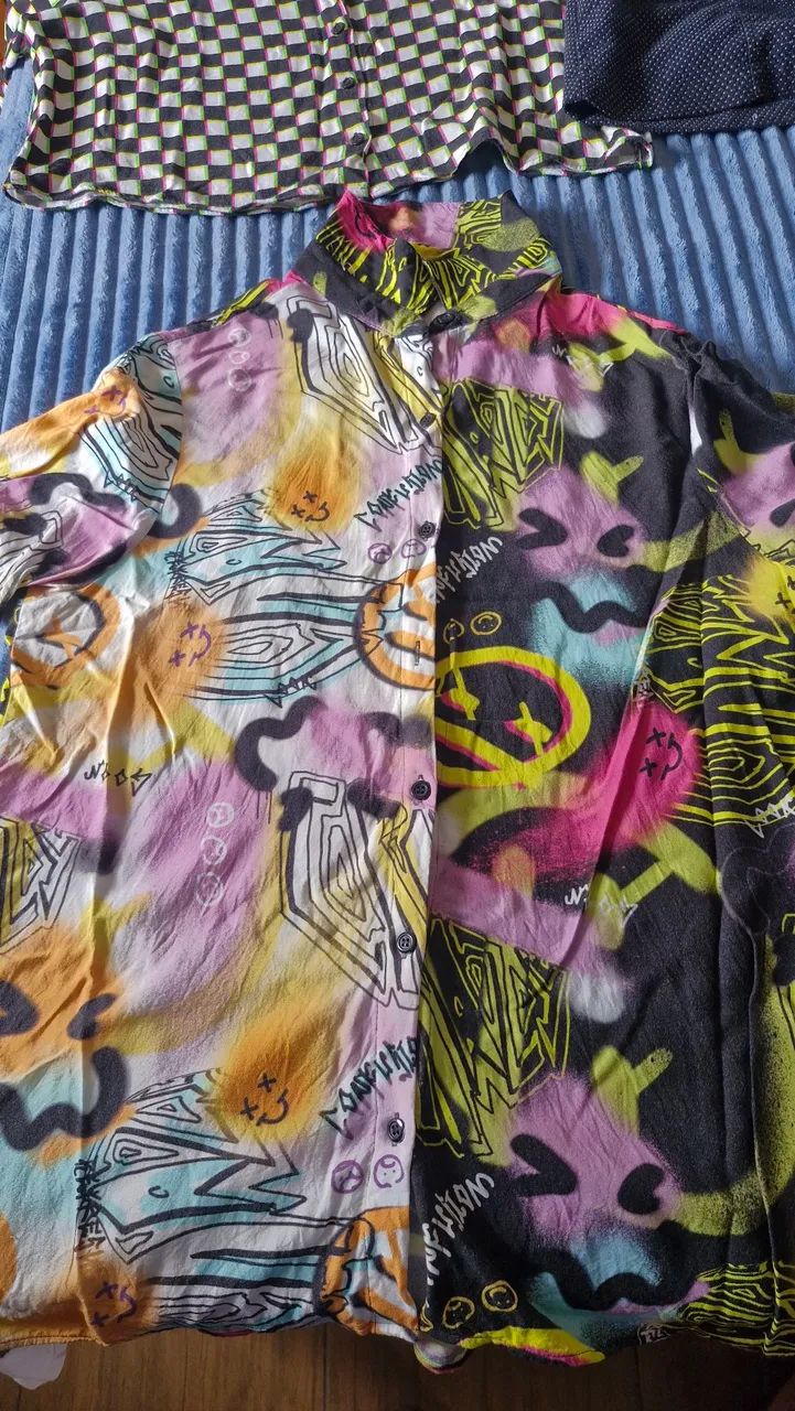 Blusa se botão colorida - Foto 2