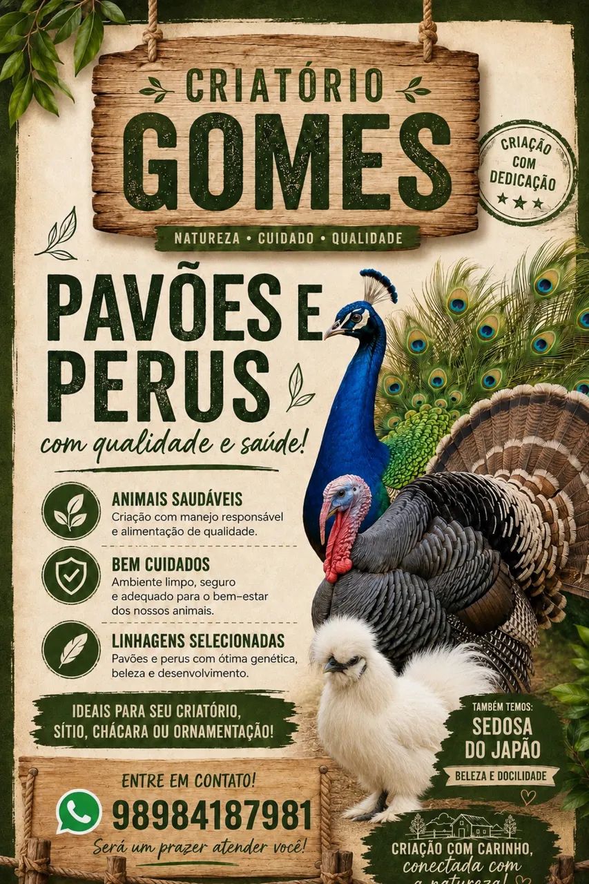 ? PAVÕES E PERUS À VENDA! ?