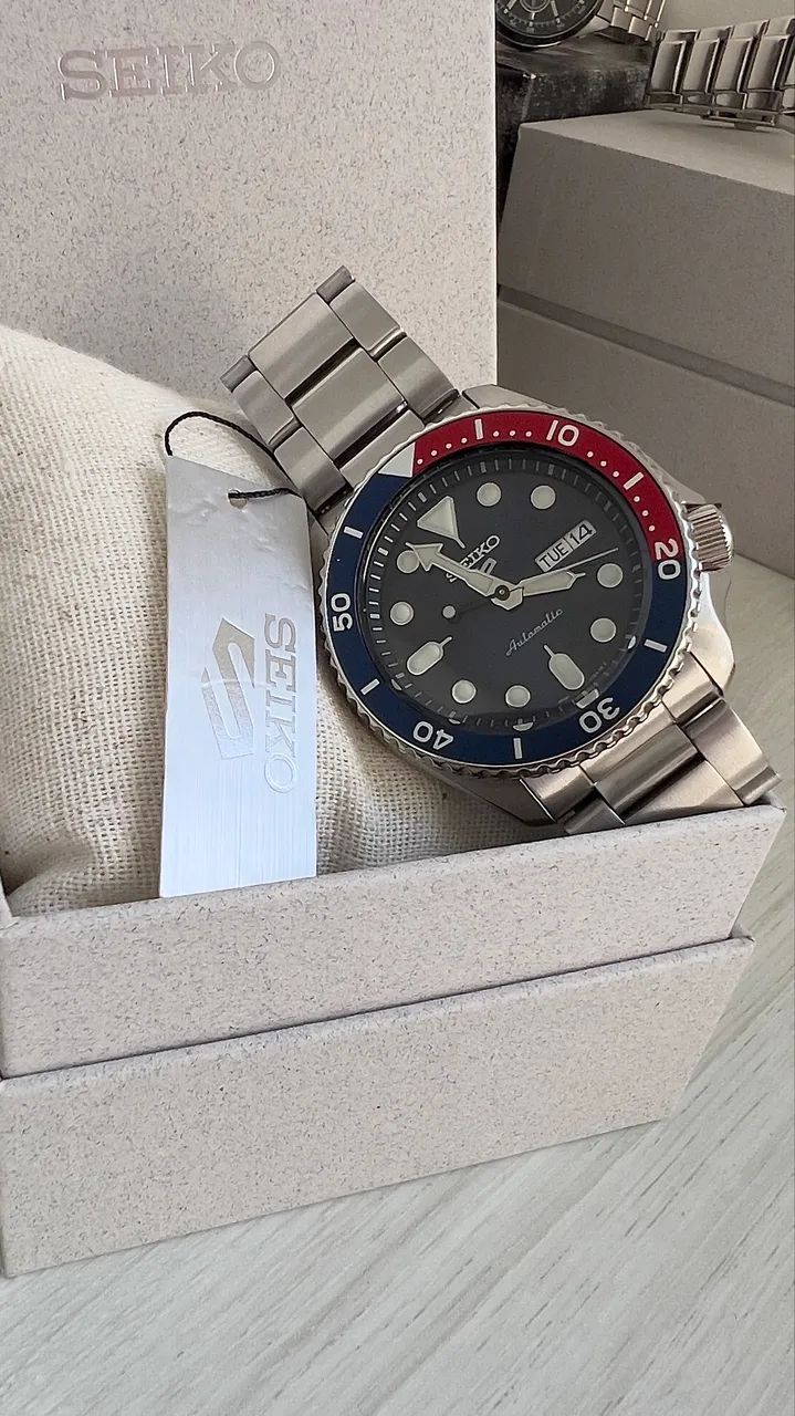 Relógio Seiko 5 Sports Pepsi SRPD53 Automático - Full Set (Com Caixa e Tag) - Foto 5