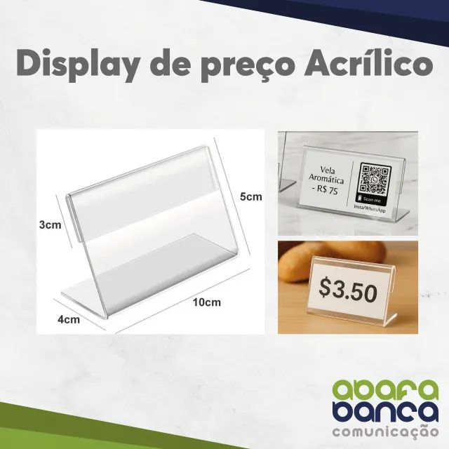 Display de Preço em Acrílico 5X10